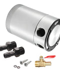 300Ml Double Port Oil Catch Can Kit With Innovative Baffle Plate Design For Superior Engine Oil Gas Separation, including fittings and drain valve.