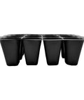 Side view of black plastic 12 Cell Seed Starter Tray Set With Drainage Holes, Plastic Seedling Trays For Veggies, Flowers And Succulents, Easy Transplant, Promotes Healthy Root Growth, Compact And Durable