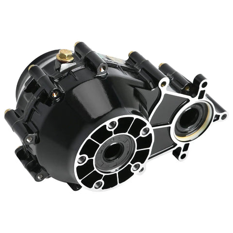 Heavy Duty 16T Rear Axle Differential Gearbox With 9.5:1 Reduction for Electric Vehicles, close-up of black casing and gear details.