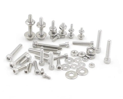 540-Piece Stainless Steel Socket Head Cap Screws, Hex Nuts, And Flat Washers All-In-One Assortment Kit For 2-56, 4-40, And 6-32 UNC Threads