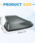 Dope Carbon Fiber Shark Fin Antenna Cover For Cars, SUVs, Trucks And RVs, gray roof cap with size dimensions, weatherproof