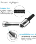 Clamping Lever Handles With M12 40mm Thread For Precise Quick Release Adjustments Locking Rotating Bolts Durable Silver Tone