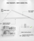 White Powder Coated Carbon Steel L Shaped Shelf Bracket For Floating Shelves Wall Mount Heavy Duty Wall Support with installation kit