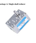 Heavy Duty Right Angle Worm Gear Reducer Delivering Hella Torque And Rock Solid Metal Gears For 6Mm D Shaft DC Geared Motor Kits showing a silver single-shaft reducer.