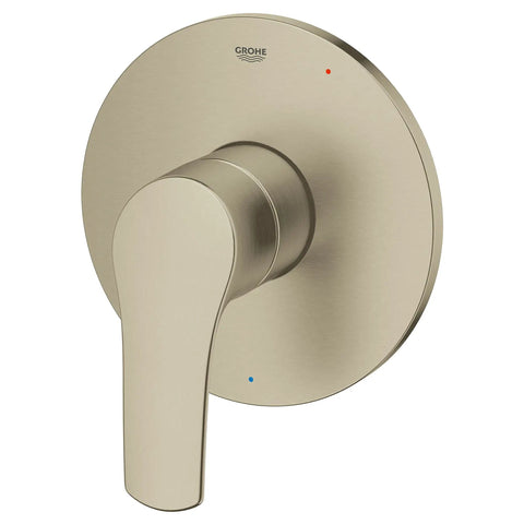 Eurosmart Shower Valve Trim in Brushed Nickel With StarLight Finish, Concealed Mounting for a Clean Look, Compatible With GrohSafe Universal Pressure Balance Rough In Valve 35 015, Scratch Resistant, Easy To Clean, Boss Level Shine