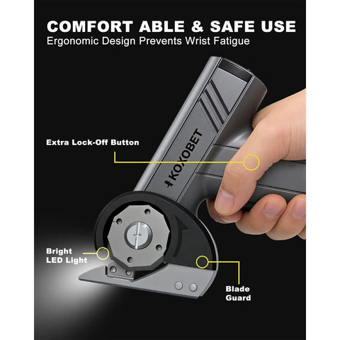 Upgraded Brushless Cordless Electric Cutting Tool With Led Display And Flexible Blade, Power Scissors for safe use with ergonomic grip.