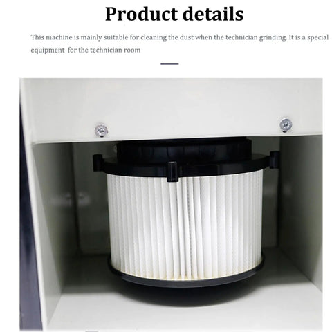 Close-up of the filter inside the Heavy Duty Lab Vacuum Dust Extractor Boasting A Badass 550W Double Impeller Motor and Digital Display.