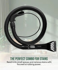 Flexible Replacement Hose With Three Inch Tough Stain Brush And Self Cleaning Tool For Little Green And Spot Clean Carpet Vacuum Cleaners Fits Models 2694 2513 5207 4720M Series And More Pro Grade Built For Quick Drying Cleanups shown coiled with brush