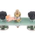 Heavy Duty Magnetic Ground Wire Clamp For Welding With Insulated Holder To Keep Workshop Repair And Metal Fabrication Projects Connected And Squeaky Clean with black knob and copper joint.
