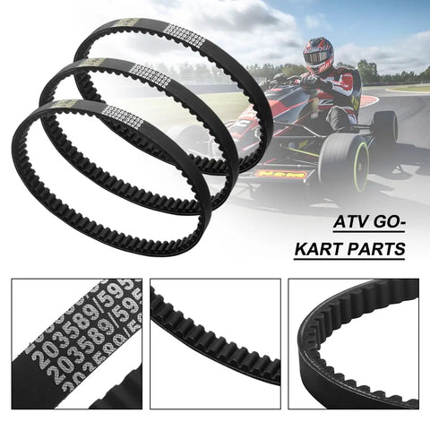 Go Kart Drive Belt 30 Series Heavy Duty Replacement Strap For Sandfren 285B 286B 286U Karts, Reinforced ATV Torque Converter OEM 5959 203589 Fitment, three rubber belts.