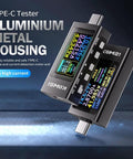 USB C Power Meter Tester with LCD Display, Type-C voltage and current meter, aluminium housing, for PD 3.1 testing