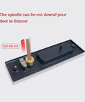 6.3 Inch Privacy Pocket Door Lock Hardware For Double Barn Doors Keyless Mortise Lock Sliding Door System In Black Durable Zinc Alloy Handle Brass Cylinder Silent Operation Anti Rust Finish close-up