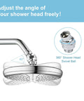 All Metal Shower Head Swivel Ball Adapter With Adjustable Arm Extension Connector, Universal Showering Component In Chrome, Solid Brass Build, Super Easy Install, 40 Degree Angle Range For A More Powerful, Customizable Shower on chrome shower arm