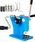 2 In 1 Chainsaw Chain Breaker And Spinner Tool Kit with blue cast iron body, 4 punches, and 5 molds visible, non-slip black handle.