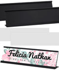 2 Sets Sublimation Aluminum Office Nameplates With Desk Name Plate Holders Blank 8 By 2 Inch Aluminum Cards Black Door Sign Holder
