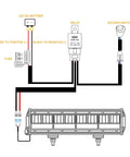 Diagram of Heavy Duty 12V Wiring Harness Kit with Nylon Construction and Rocker Switch for LED Light Bar installation and connection