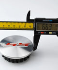 Fresh Set Of Four 68 Millimeter Stainless Steel Wheel Center Caps Featuring Raised Double Slash SS Badges For Chevy Camaro Rim Covers showing measurement of cap size.