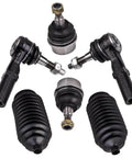 Black Sealed Front Suspension Kit For Jeep Grand Cherokee 2005 To 2010 With Inner Outer Upper Lower Arms And Ball Joints Plus Mounting Hardware Bushings For Smooth Ride, shown with joints and boots
