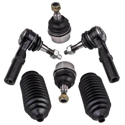 Black Sealed Front Suspension Kit For Jeep Grand Cherokee 2005 To 2010 With Inner Outer Upper Lower Arms And Ball Joints Plus Mounting Hardware Bushings For Smooth Ride, shown with joints and boots