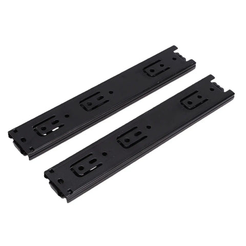 10 Inch Heavy Duty Cabinet Drawer Slide Full Extension 100 Lbs Ball Bearing Side Mount With Dual Industrial Ball Bearings And Electrophoretic Black Finish For Kitchen Cabinets And Workshops, black steel pair