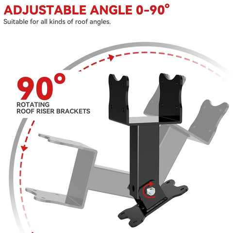 Heavy Duty Pergola Roof Riser Brackets Kit Adjustable Angle 304 Stainless Steel Weatherproof Black Powder Coat For Patio Cover Gazebo Roof Support Beefy Beam Brackets Easy Mount