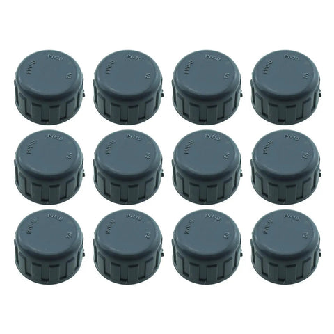 12 SQXBK 1/2 Inch PVC inner teeth pipe plugs with threaded end cap connectors for irrigation systems and water supply lines