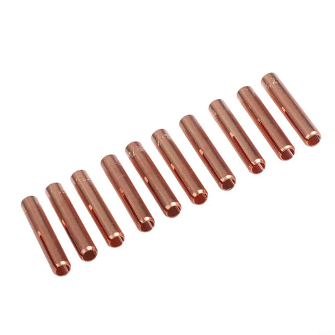 10pcs Brass TIG Welding Collet Electrode Holder For WP9 20 25 Torch With 3-32 And 1-8 In Gas Lens Consumable Copper Alloy Kit stacked.