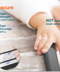 Child's hand on Heavy Duty Baby Proofing Edge Protectors For Furniture And Desks Super Sturdy Rubber Foam Bumper Guards In Onyx Black.