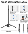 Studio Microphone Isolation Shield With Pop Filter, Foldable Voice Shield, Adjustable Tripod Stand setup guide with dimensions