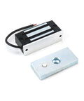Tough As Nails Electric Magnetic Lock Two Pack; silver finish lock with mounting plate, ideal for secure access control.
