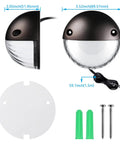 Unique Rays LED Low Voltage Deck Lights For Outdoor Living 12V Landscape Step And Fence Light Aluminum 3000K Warm White IP65 Weatherproof Oil Rubbed Bronze Pack Of 6 with dimensions and installation parts.