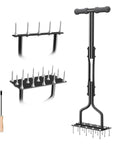 Two In One Manual Spike Aerator With Five And Fifteen Steel Spikes Detachable Foot Pad for lawn aeration and soil loosening