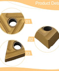 Close-up of 10 Pack TNMG160404R-S Carbide Turning Inserts for CNC, showing edges and clamping hole details