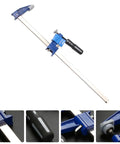 Professional Grade Eighteen Inch F Clamp Boasts A Smooth Quick Release Lever for tight grip on wood and steel.