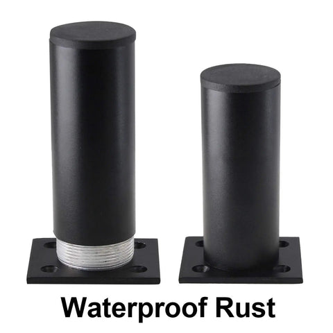 Set Of 4 4 Inch Adjustable Aluminum Furniture Legs With Screws, shown with waterproof rust-resistant coating, emphasizing durability.