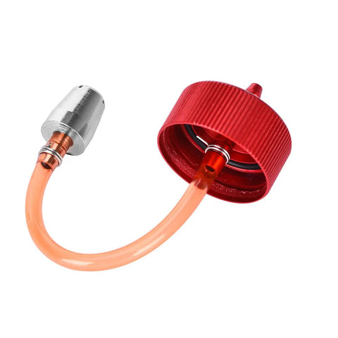 Transparent RC Gas Fuel Tank 300ml For 15 26cc Aircraft, Leakproof High Strength, red cap with attached orange tubing