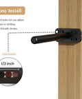 Rock Solid Hidden Floating Shelf Brackets 8 Pack Black Heavy Duty Metal Wall Mounts, adjustable 1/2 inch mount detail.