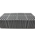 Stack of gray modular interlocking deck tiles 13x13 inch heavy duty for garage floors car wash facilities indoor outdoor use