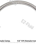 Stainless Steel Braided Faucet Water Supply Line 20 Inch 1/2 FIP to 3/8 Compression LF Brass Nuts connector