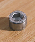 Kickass Set Of 20 Heavy Duty 1/4-20 By 3 Inch Socket Head Cap Screws Featuring Allen Hex Drive Crafted From Rock Solid 18/8 Stainless Steel 304 With Partial Thread And Coarse Thread Specs, detailed view of hex socket head.