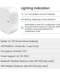 WiFi Gateway For Tuya Smart Door Locks Bluetooth Lock Remote Control Hub With Tuya SmartLife App, side view with features.
