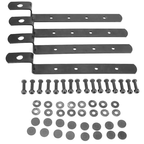 Rugged Iron Side Case Mounting Brackets Kit For Motorcycles includes 4 iron brackets, 53x35x215mm, with full hardware set