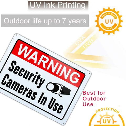 Dope Video Surveillance In Use Sign Pack Of Four, Large 10x14 Inch Aluminum UV Printed Security Warning Signs For Home And Biz display