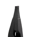 Close-up of serrated jaw tips on 9 Inch Lock Ring Pliers For Installing And Removing External Retaining Rings With Flat Tips Heavy Duty.