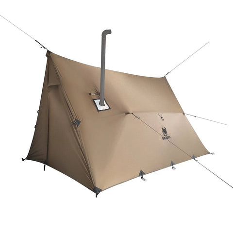 Hot Tent With Stove Jack For Four Season Hammock Camping Gear 3000mm Waterproof Shelter in coyote brown with chimney