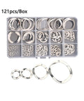 Heavy-Duty Wave Washer Set 304 A2 Stainless Steel Three-Wave Spring Washers Assortment Kit M3 To M27 For Screws And Bolts DIY Ready For Home Shop Factory Maintenance Outdoor Projects, 121pcs box