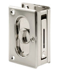 Pocket Door Privacy Lock With Pull, Satin Nickel, 3-3/4 Inch, Easy Grip Design For Left Or Right Handed Doors, Single Pack