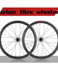 Ultra Light 700c Carbon Road Bike Wheels 38mm Clincher Set Toray T700 Construction, Front and Rear View, Black Finish