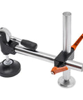 Heavy Duty Table Saw Presser With Adjustable Cast Iron Clamp For Woodworking Projects, 11.22 inches, black and silver design, suitable for panel saws.