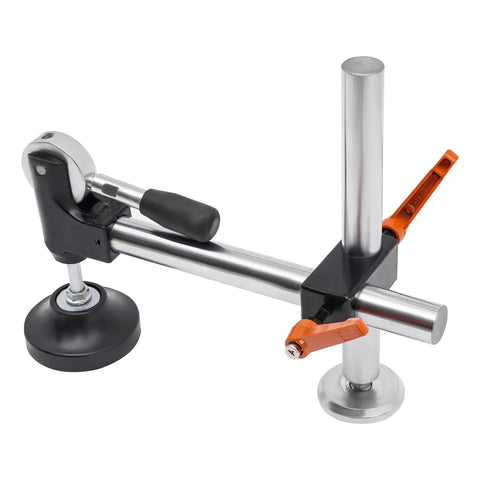 Heavy Duty Table Saw Presser With Adjustable Cast Iron Clamp For Woodworking Projects, 11.22 inches, black and silver design, suitable for panel saws.